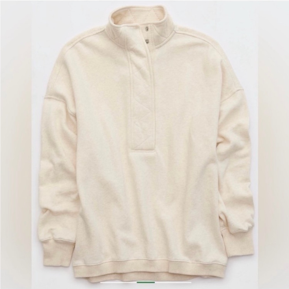 Aerie Getaway Quarter Snap Sweatshirt - Picture 6 of 6